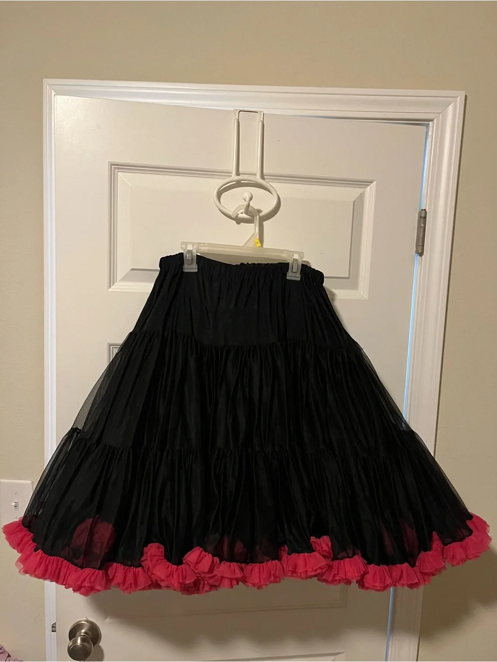 Black & Hot Pink Girls' Dance Costume Dress with Rose Accents